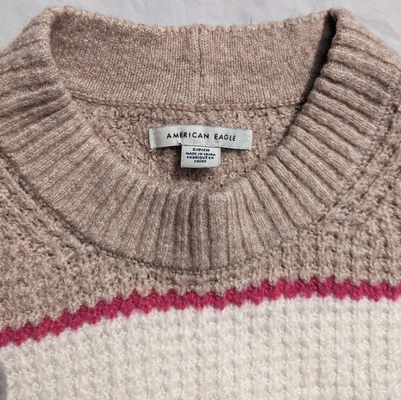 American Eagle Stripe Oversized Knit Crewneck  Sweater size S - Picture 5 of 7